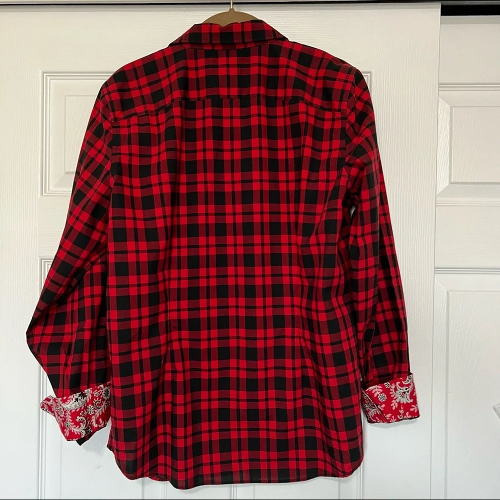 Chaps Plaid Button Down Women’s Shirt/ size L - Picture 3 of 11